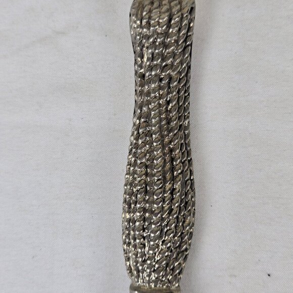 Vintage Silea Silver Plate Salad Servers Tassel Look Handles Heavy Weight - Picture 3 of 9